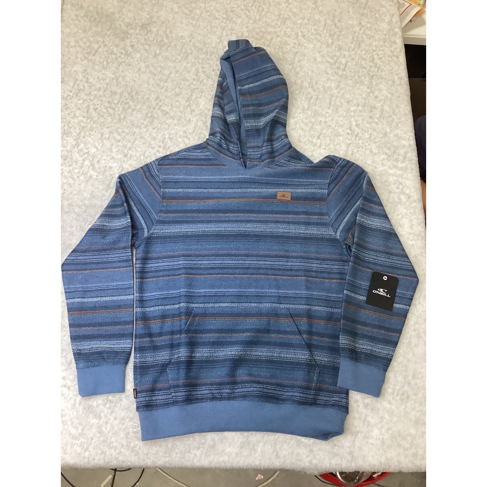 ONeill Boys Bavaro Stripe Pullover Hoodie Blue Marle FA5210102 Size L